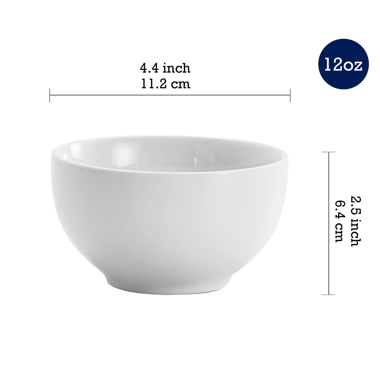 Bico White Porcelain Dipping Bowl Set (12oz bowls with 18 inch wooden platter), for Sauce, Nachos, Snacks, Microwave & Dishwasher Safe