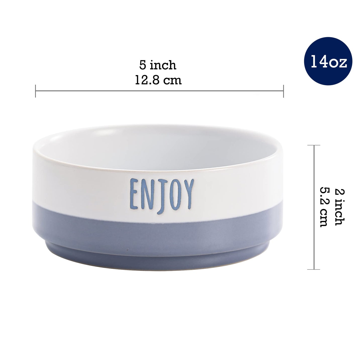 Bico Minimalistic Ceramic Pet Bowl, for Dog, Puppy, Cat, Kitten, Durable and Dishwasher Safe Stoneware