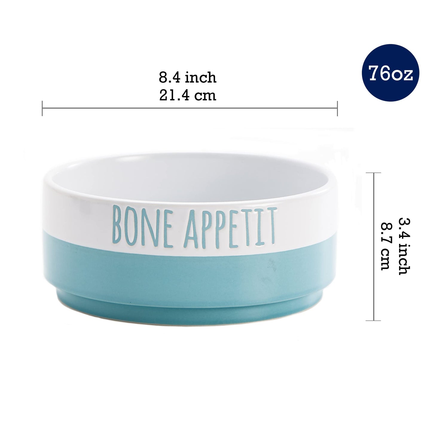 Bico Minimalistic Ceramic Pet Bowl, for Dog, Puppy, Cat, Kitten, Durable and Dishwasher Safe Stoneware