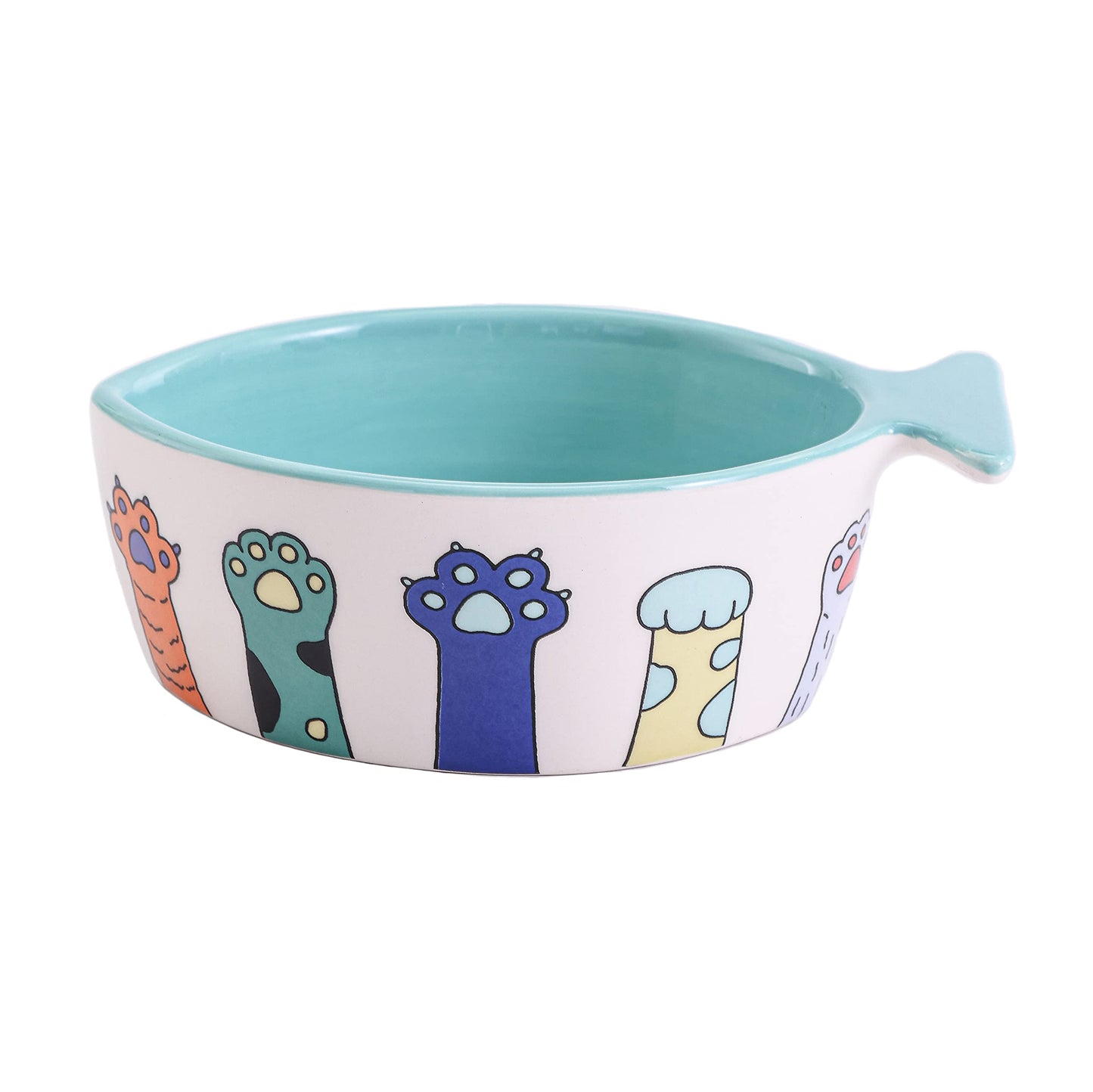 Bico Fish Shaped Cat Bowl, for Cat and Kitten, Dishwasher Safe