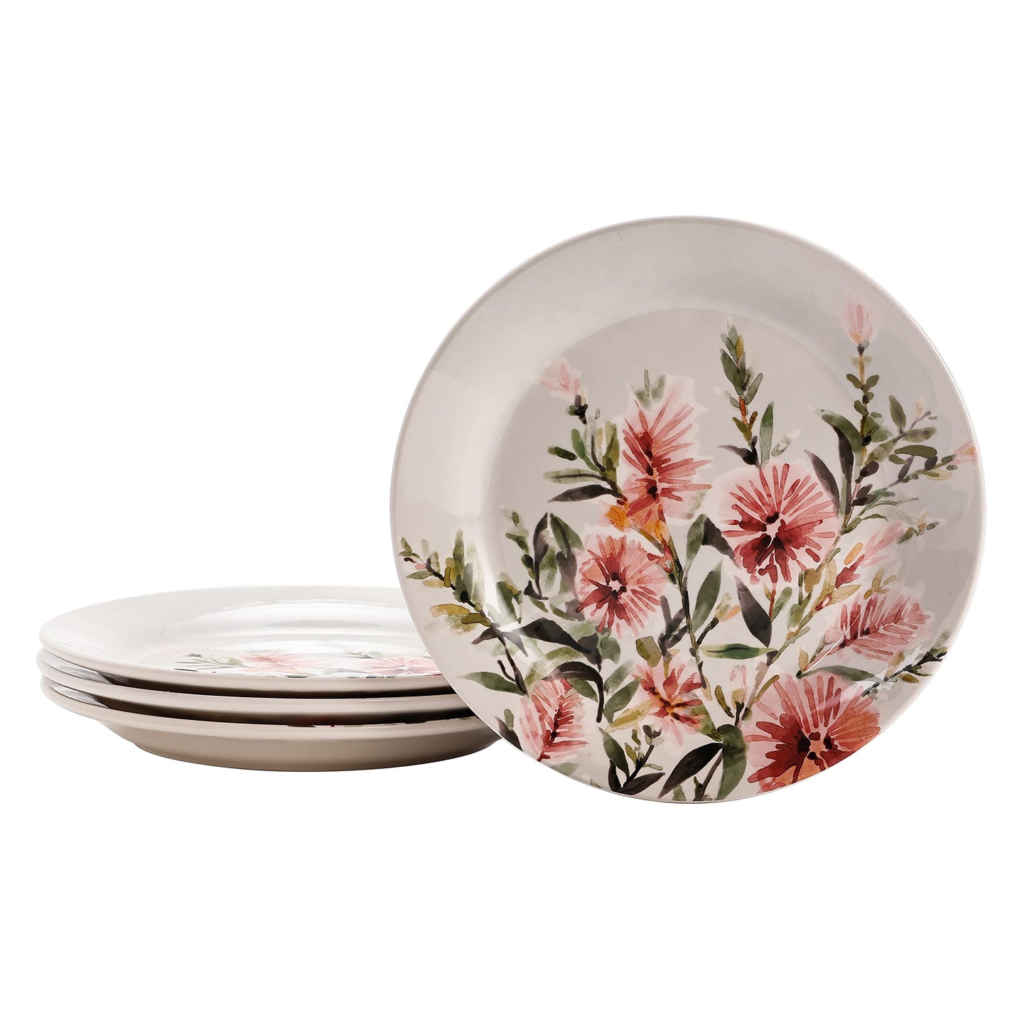 Bico Flower Salad Plates Set, Set of 4, Ceramic, 8.75 inch