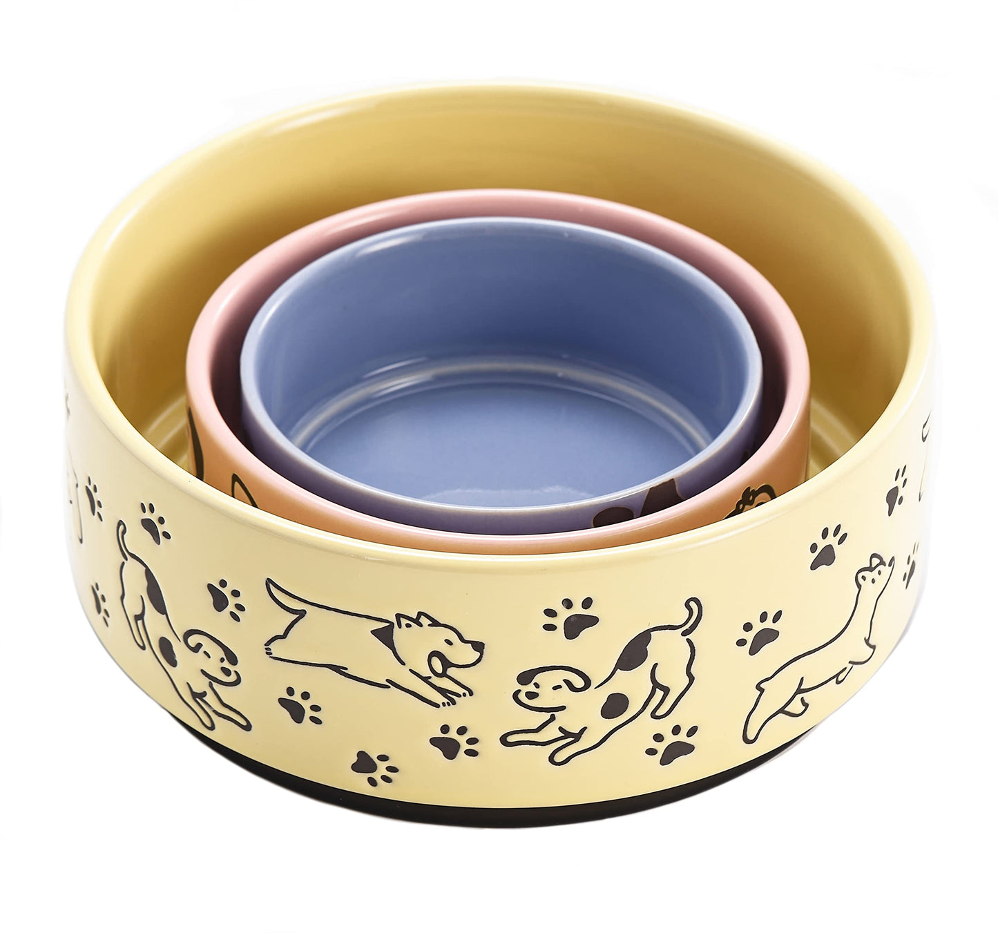 Bico Ceramic Pet Bowl, for Medium Size Dog, Puppy, Cat, Kitten, Durable and Dishwasher Safe Stoneware