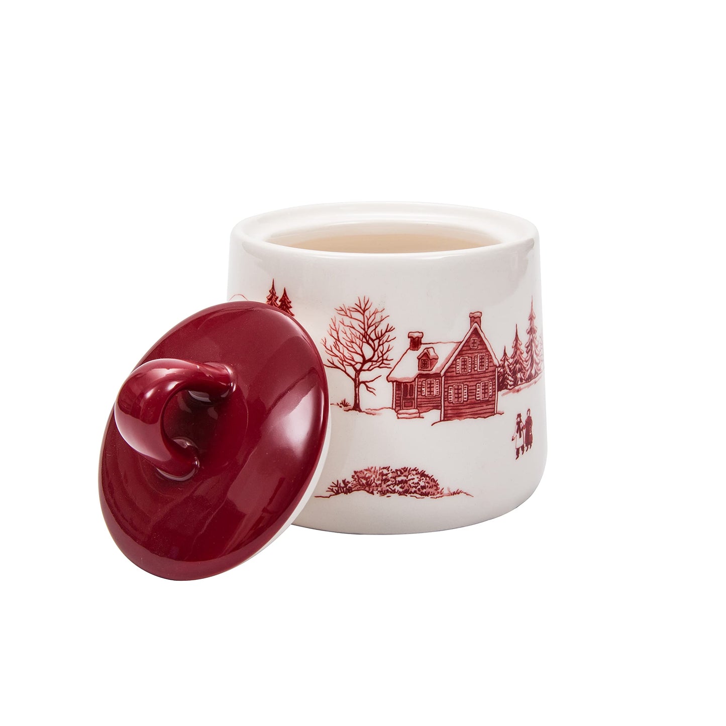 Bico Toile De Jouy Winter Wondereland Ceramic Sugar and Cream Set, Dishwasher Safe