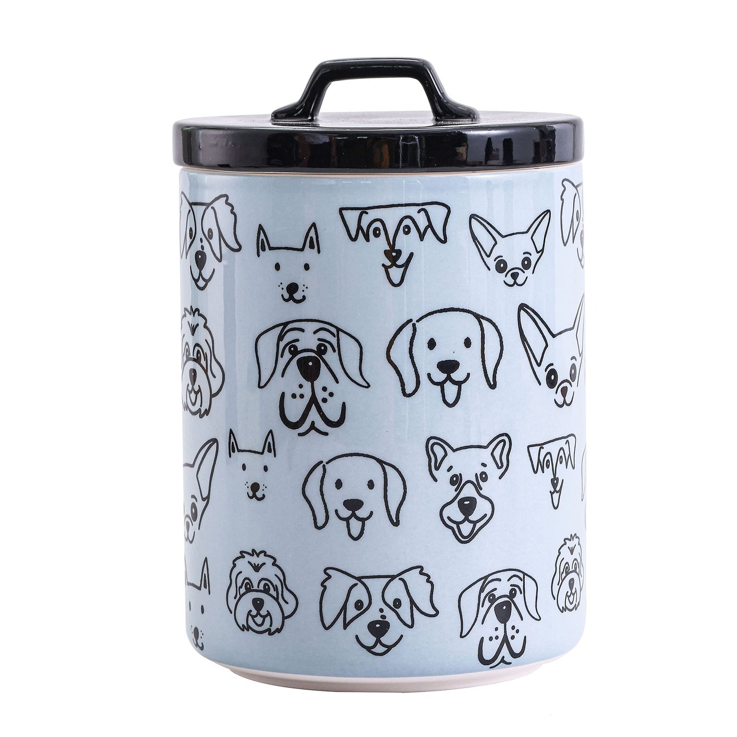 Bico Blue Dog Ceramic Treat Jar, for Dog and Puppy, Dishwasher Safe