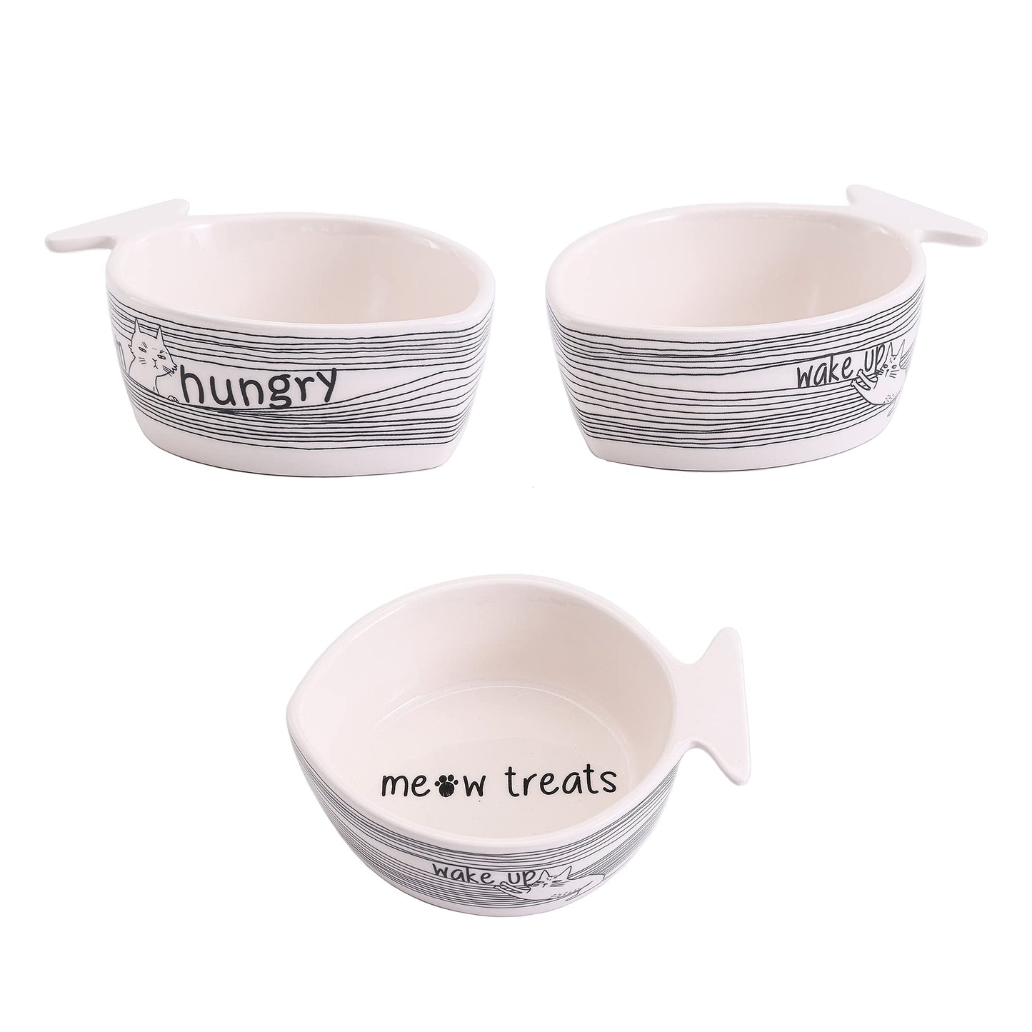 Bico Fish Shaped Cat Bowl, for Cat and Kitten, Dishwasher Safe