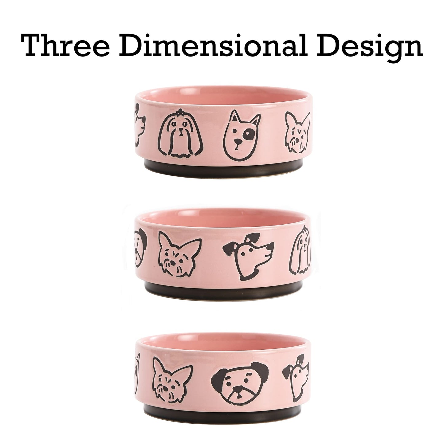 Bico Ceramic Pet Bowl, for Medium Size Dog, Puppy, Cat, Kitten, Durable and Dishwasher Safe Stoneware