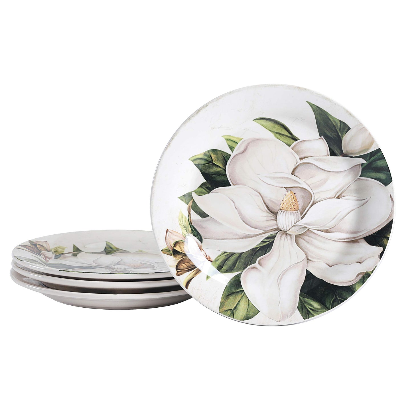 Bico Flower Salad Plates Set, Set of 4, Ceramic, 8.75 inch