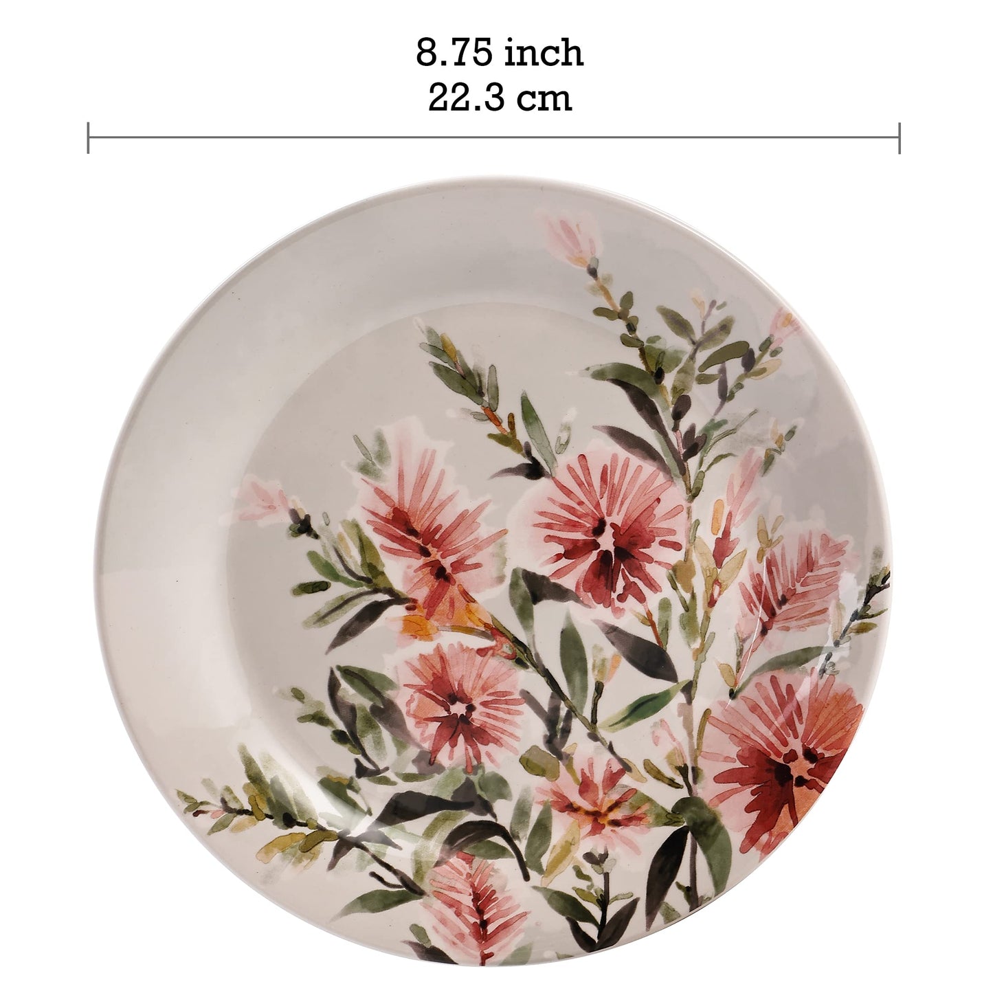 Bico Flower Salad Plates Set, Set of 4, Ceramic, 8.75 inch