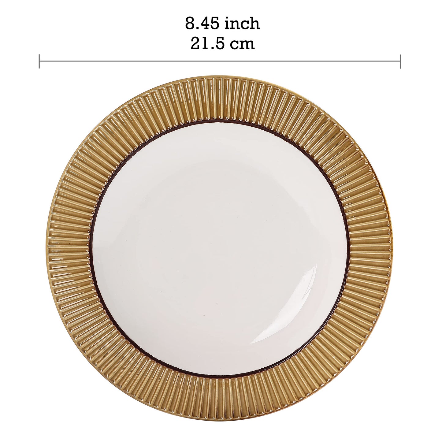 Bico Helios Salad Plates, 8.5 inch, Set of 4, for Salad, Appetizer, Microwave & Dishwasher Safe
