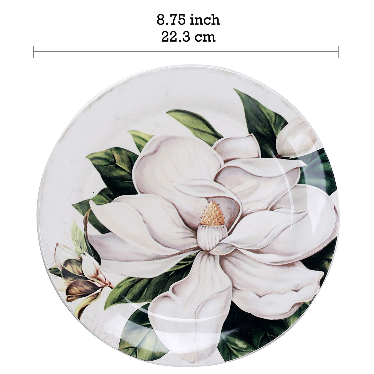 Bico Flower Salad Plates Set, Set of 4, Ceramic, 8.75 inch