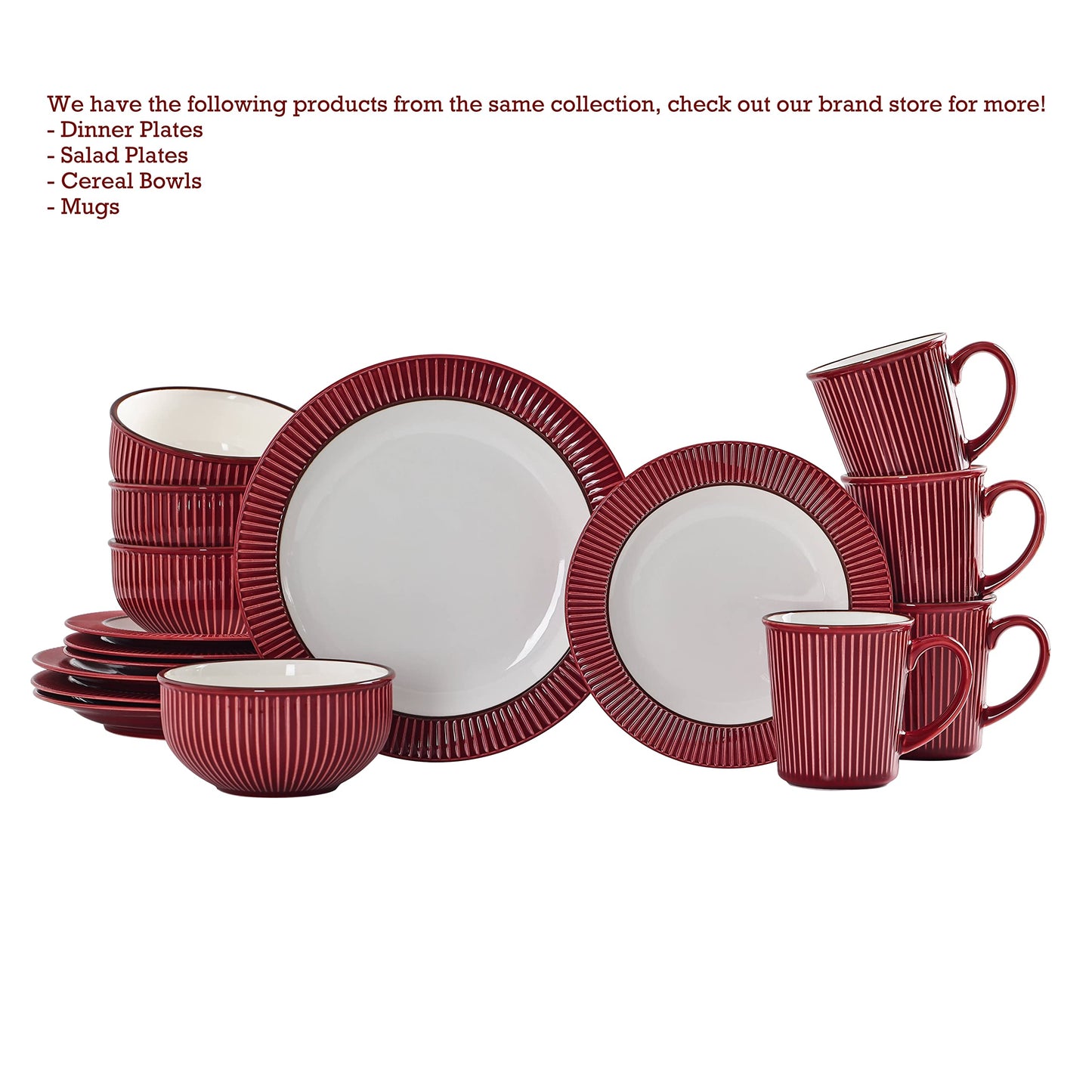 Bico Helios Salad Plates, 8.5 inch, Set of 4, for Salad, Appetizer, Microwave & Dishwasher Safe
