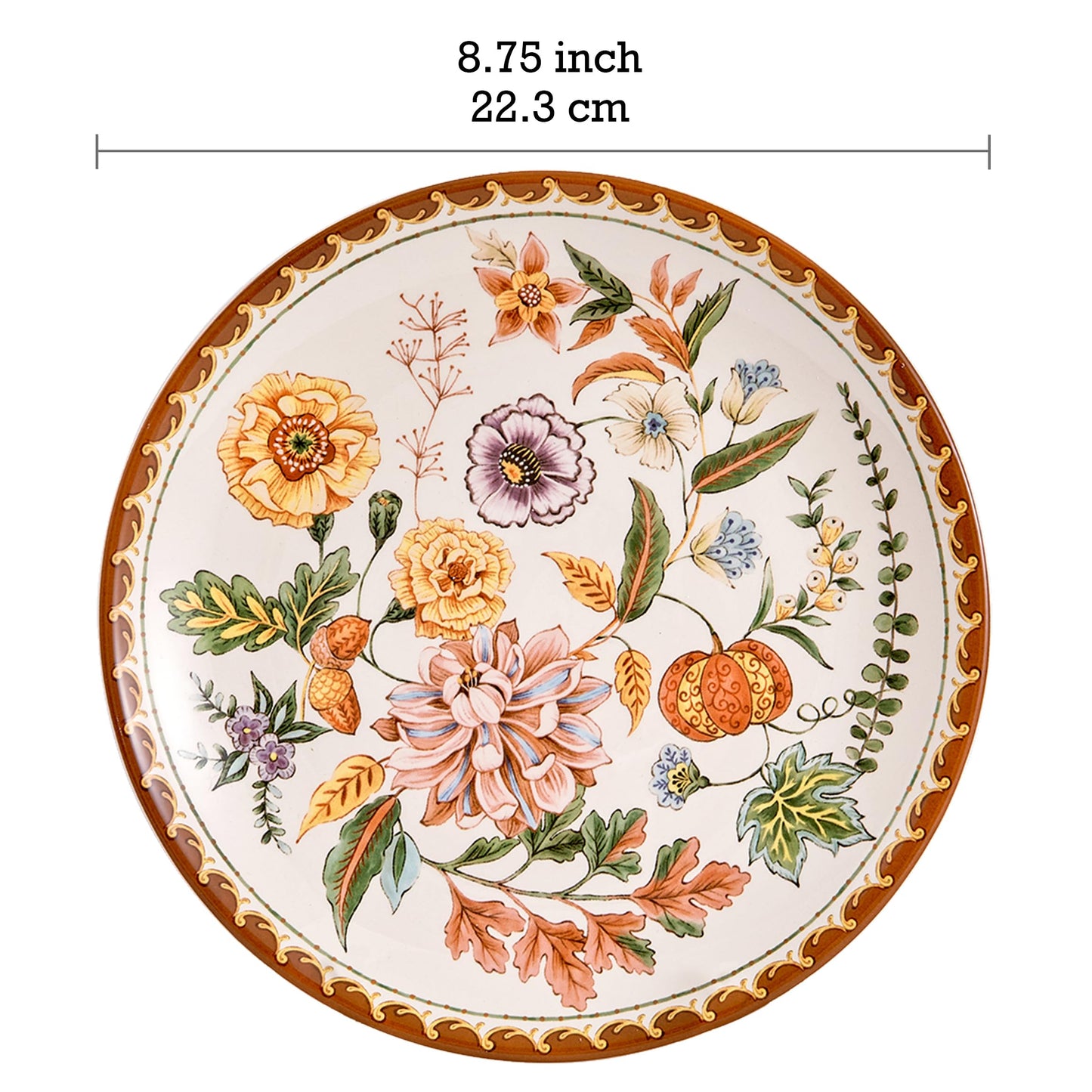 Bico Flower Salad Plates Set, Set of 4, Ceramic, 8.75 inch