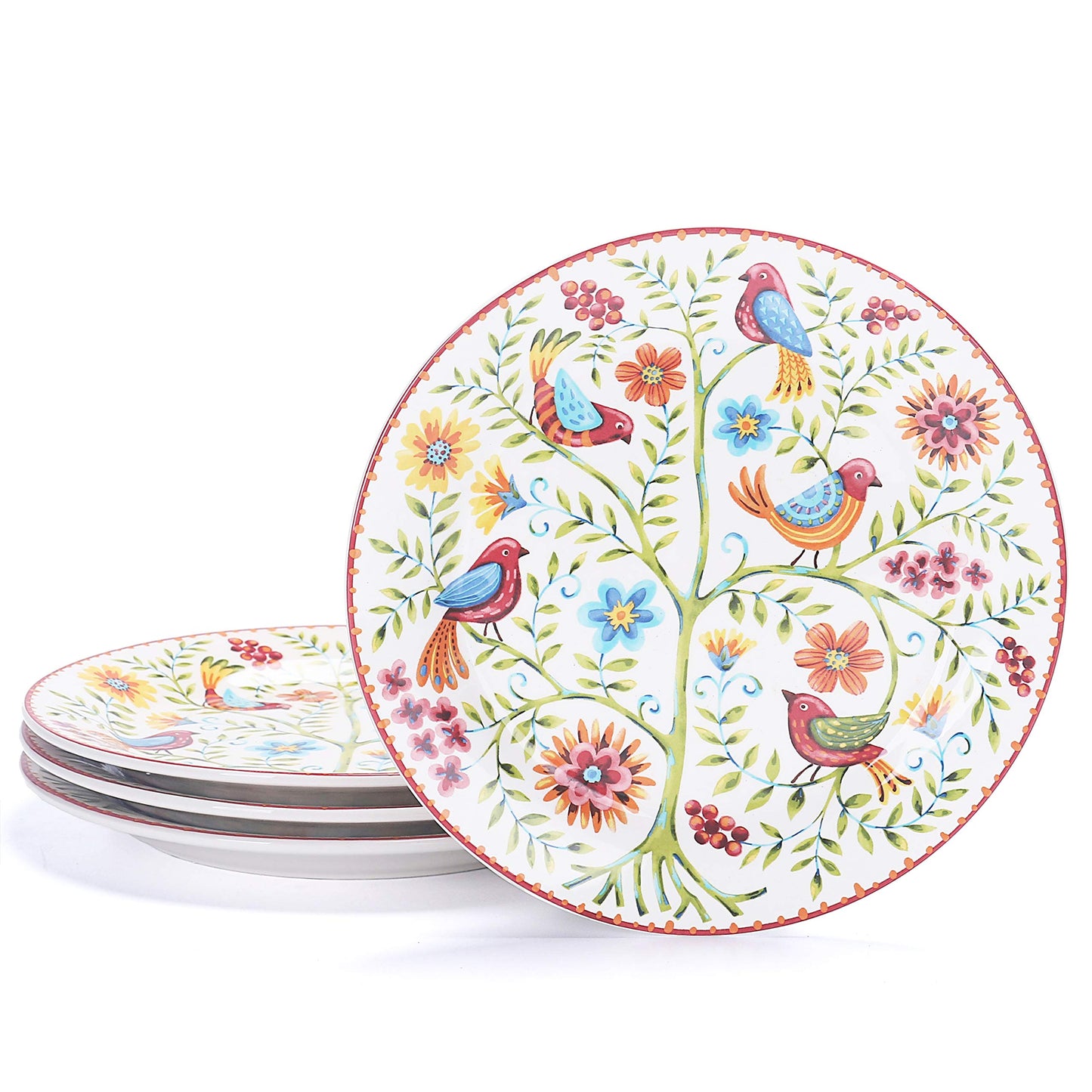 Bico Bird Salad Plates Set, Set of 4, Ceramic, 8.75 inch