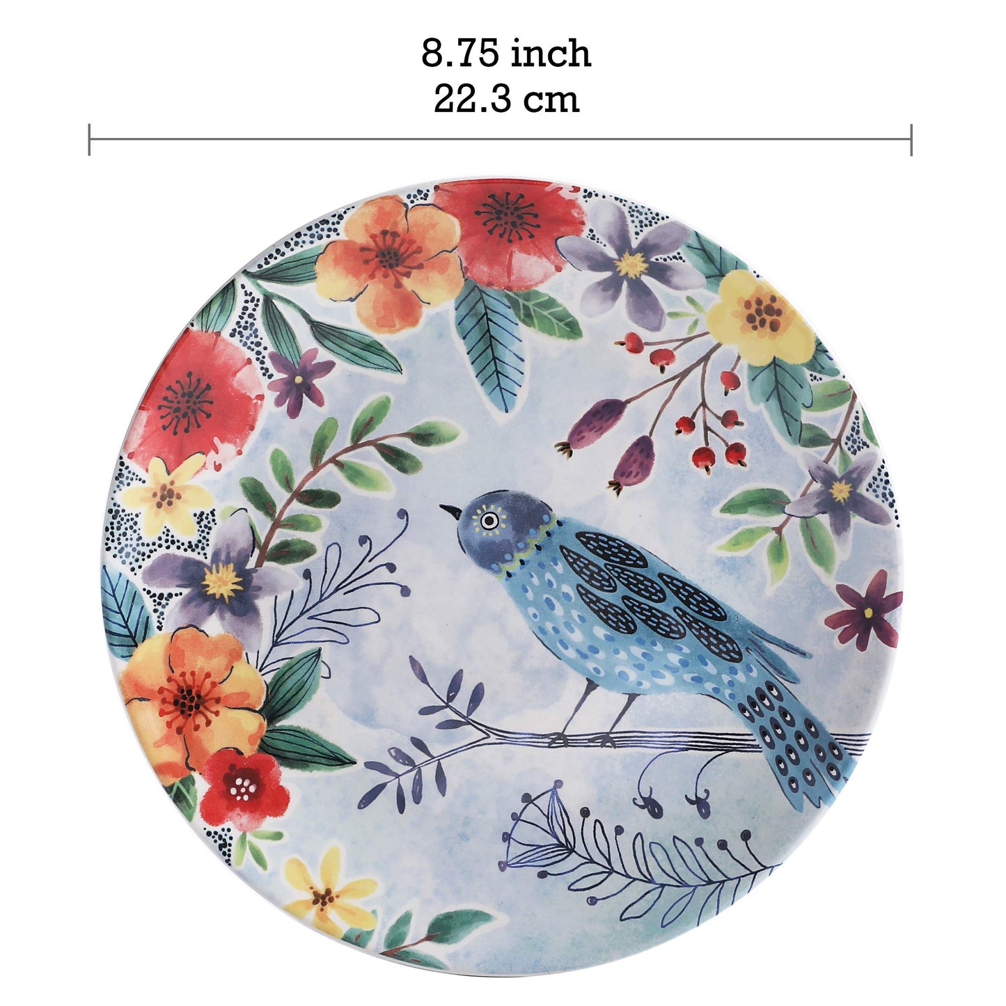 Bico Bird Salad Plates Set, Set of 4, Ceramic, 8.75 inch