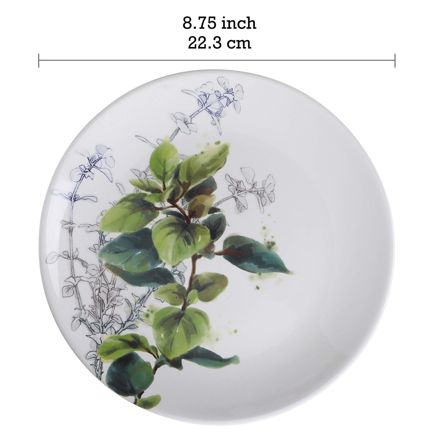 Bico Leaf Salad Plates Set, Set of 4, Ceramic, 8.75 inch