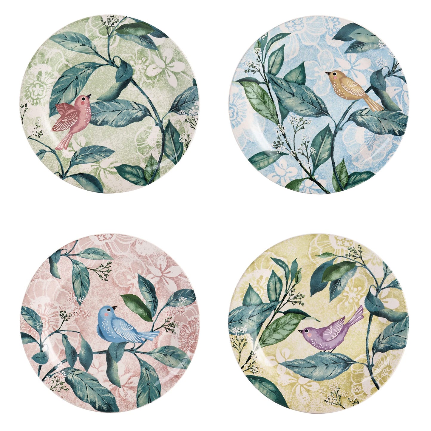 Bico Bird Salad Plates Set, Set of 4, Ceramic, 8.75 inch