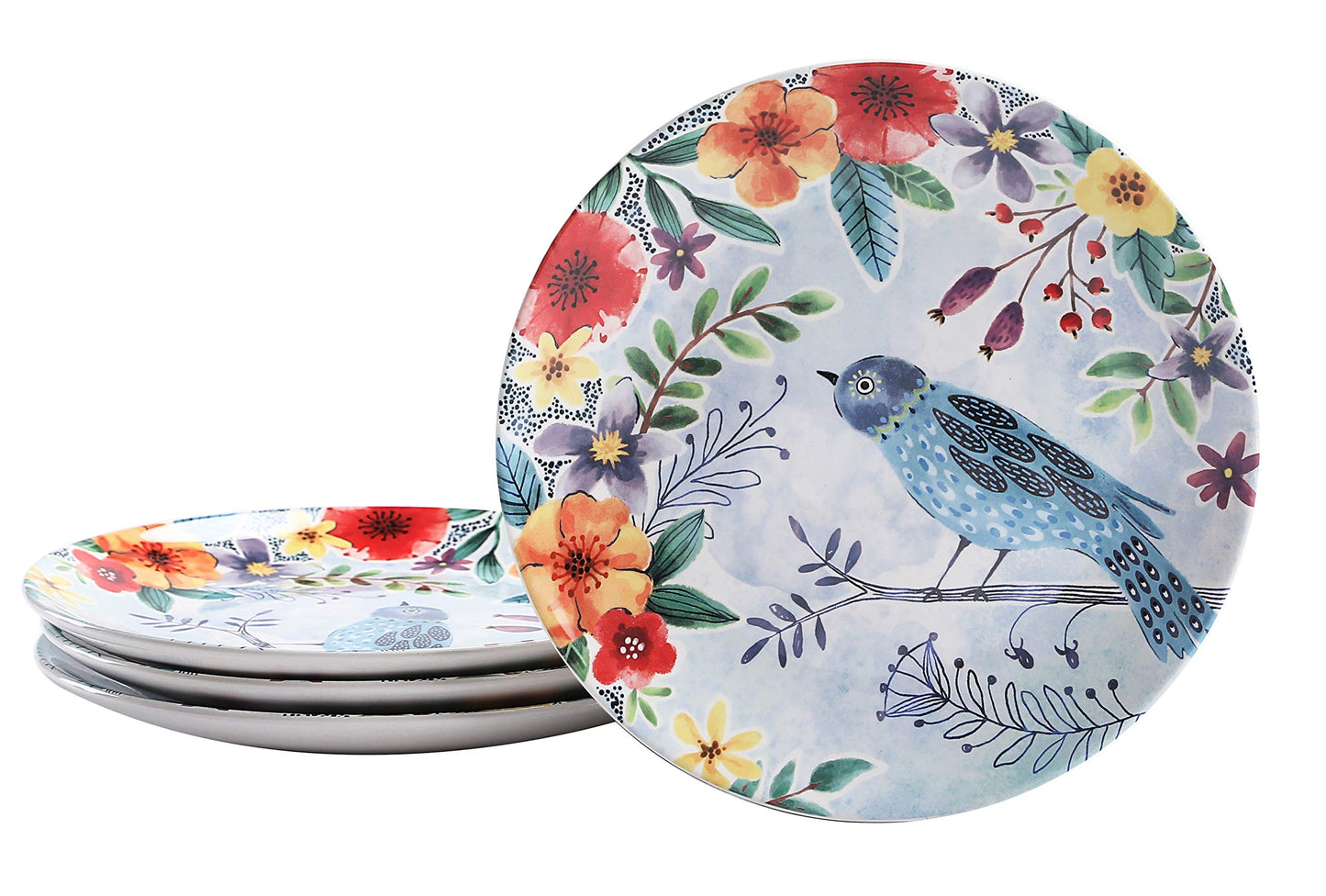 Bico Bird Salad Plates Set, Set of 4, Ceramic, 8.75 inch