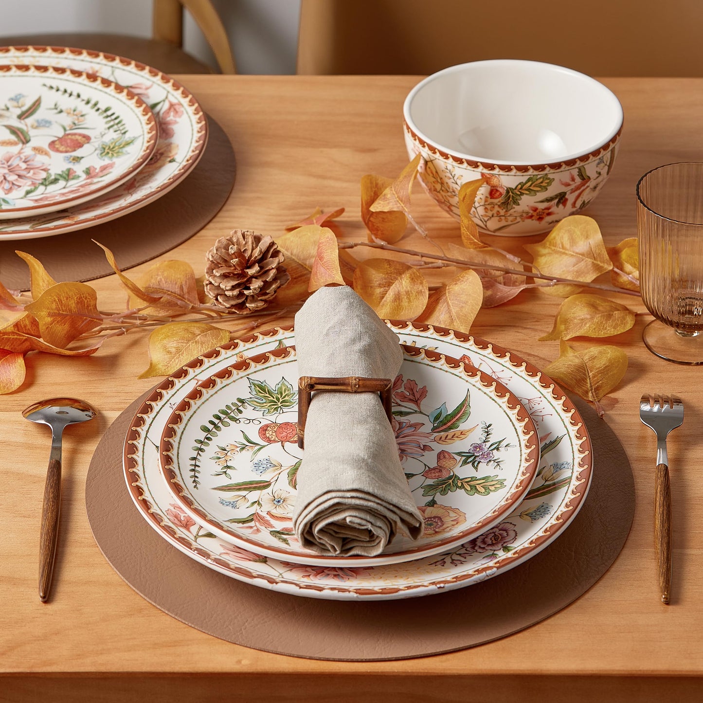 Bico Flower Salad Plates Set, Set of 4, Ceramic, 8.75 inch