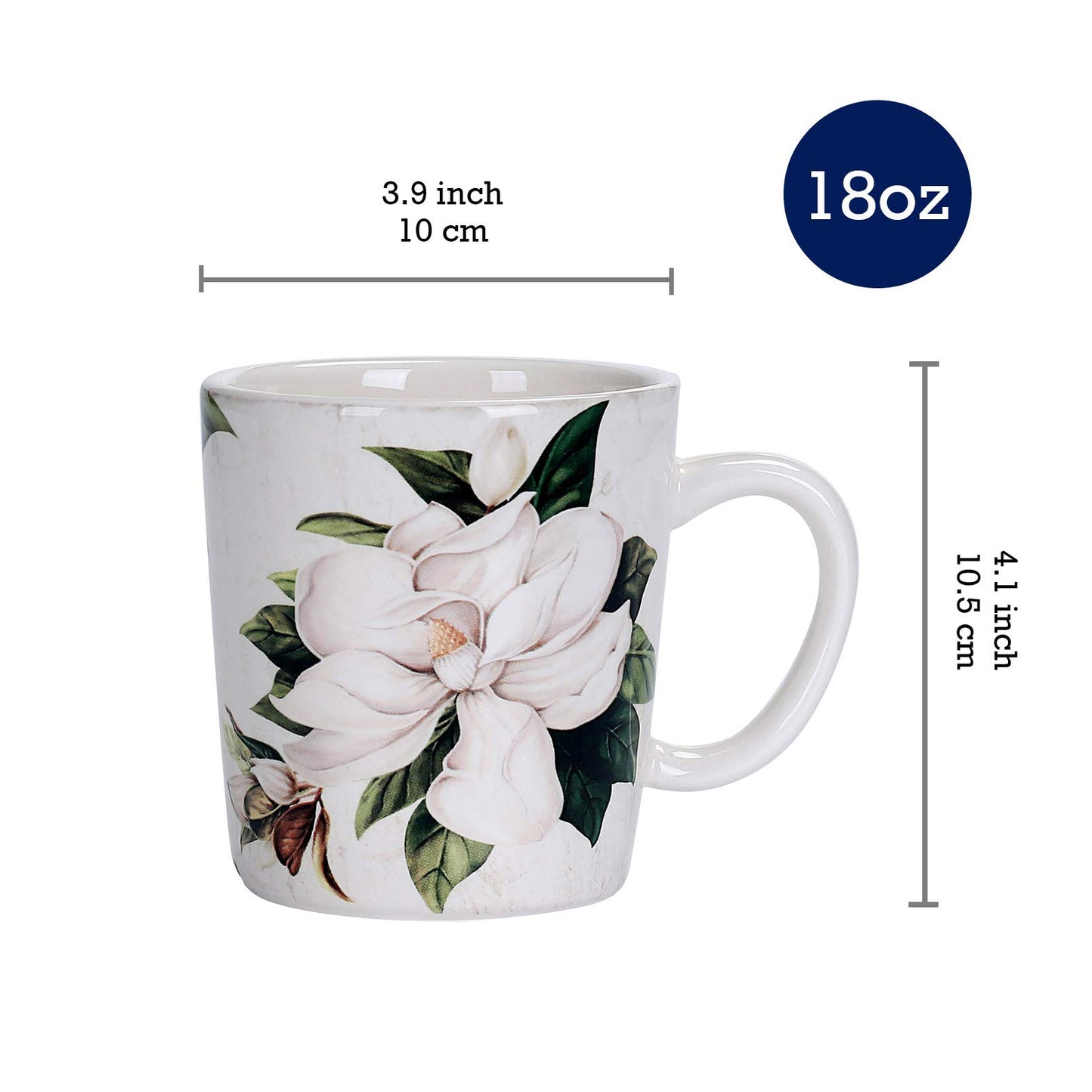 Bico Flower Mugs Set, Set of 4, Ceramic