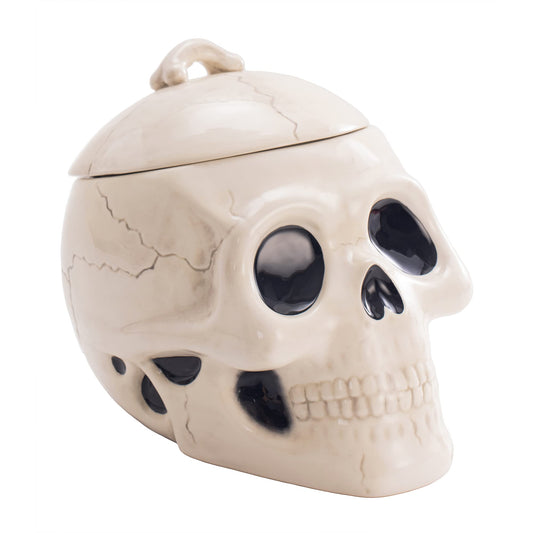 Bico Halloween Skull Air Tight Ceramic Cookie Jar, Dishwasher Safe