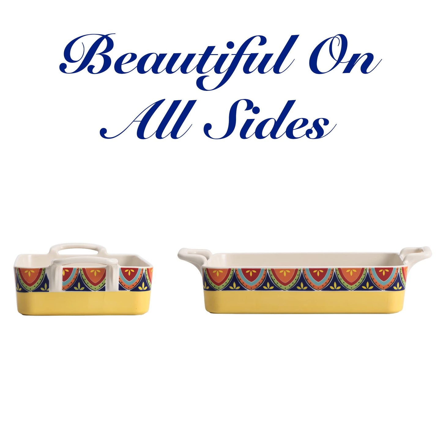 Bico Tunisian Stoneware Baking Dish Set, Non-stick Lasagna Pan, Large Rectangular Baking Pan, Casserole Dish, Microwave, Dishwasher and Oven Safe