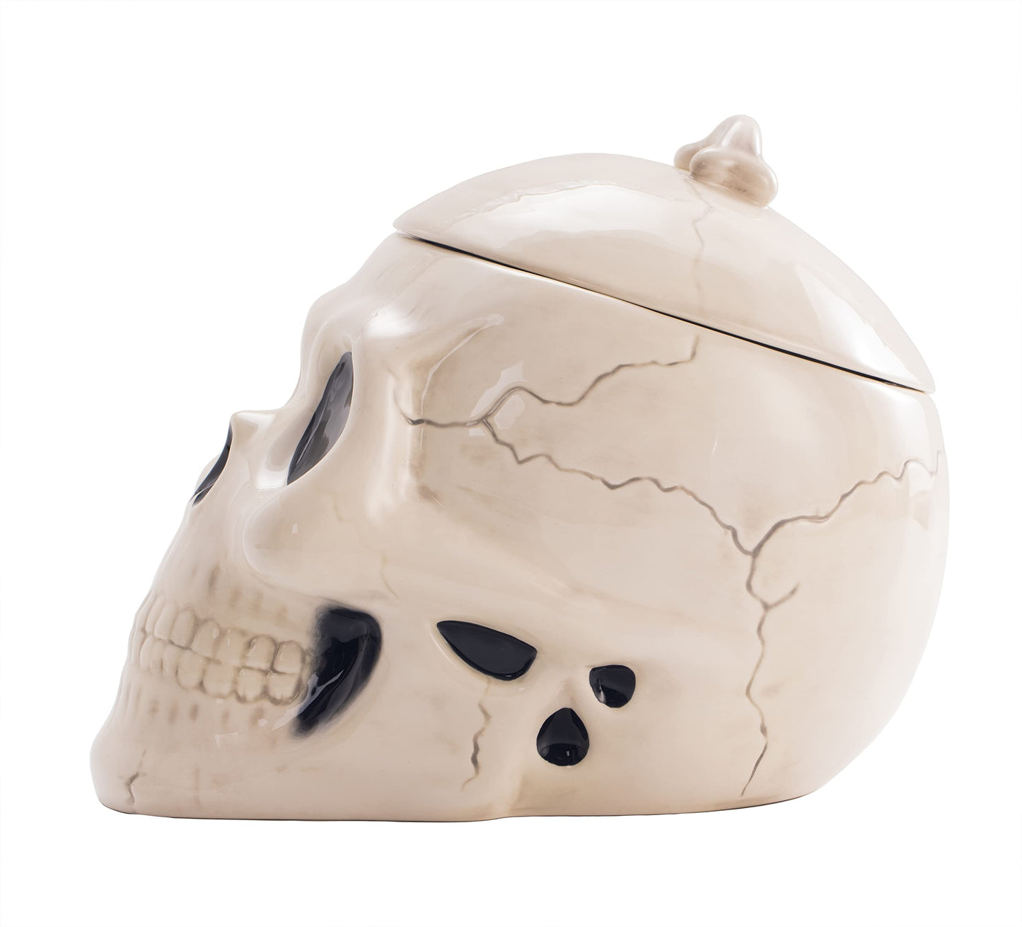 Bico Halloween Skull Air Tight Ceramic Cookie Jar, Dishwasher Safe