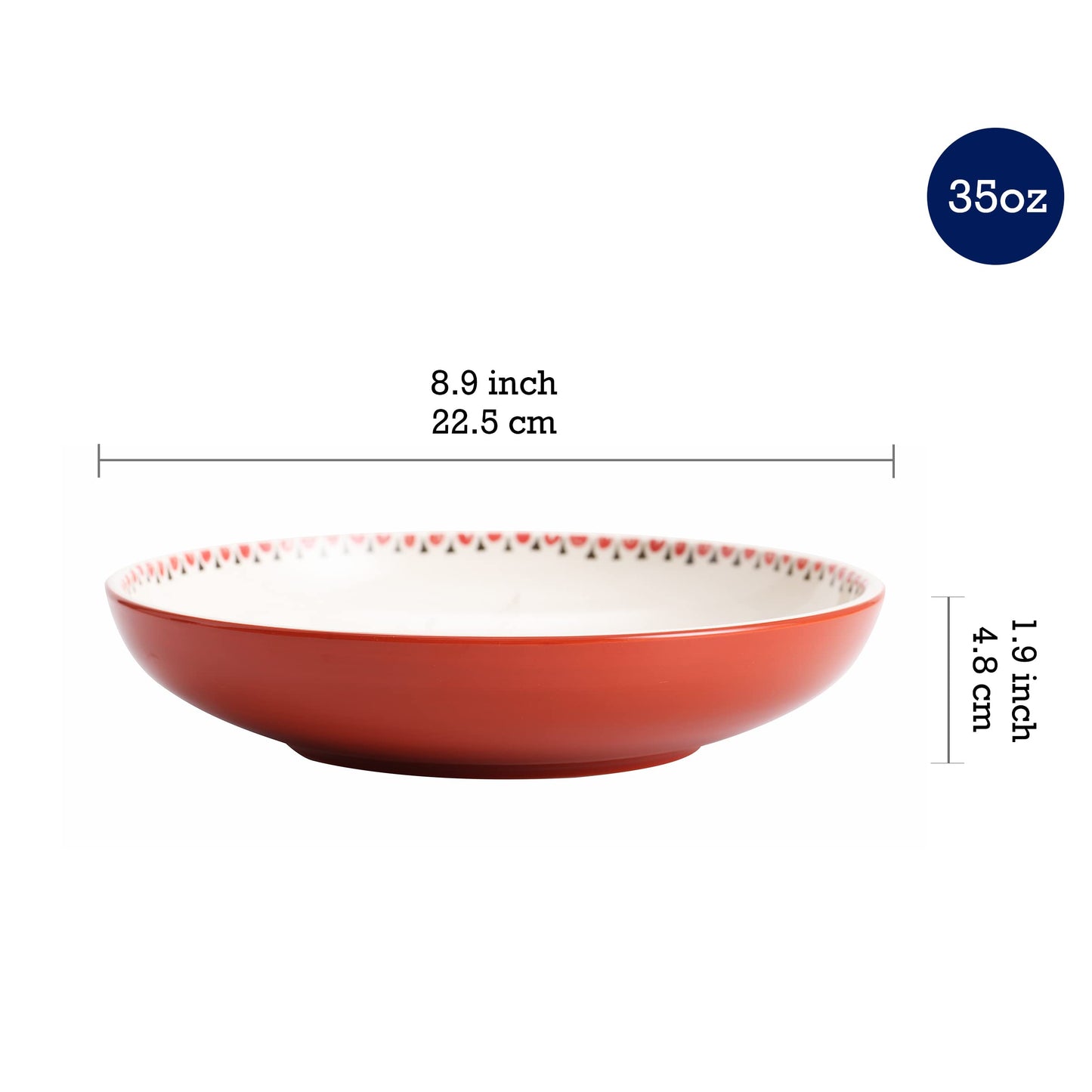 Bico Blessing Season Ceramic Pasta Bowl, Set of 5(1 unit 214oz, 4 units 35oz), for Pasta, Salad, Microwave & Dishwasher Safe, House Warming Gift