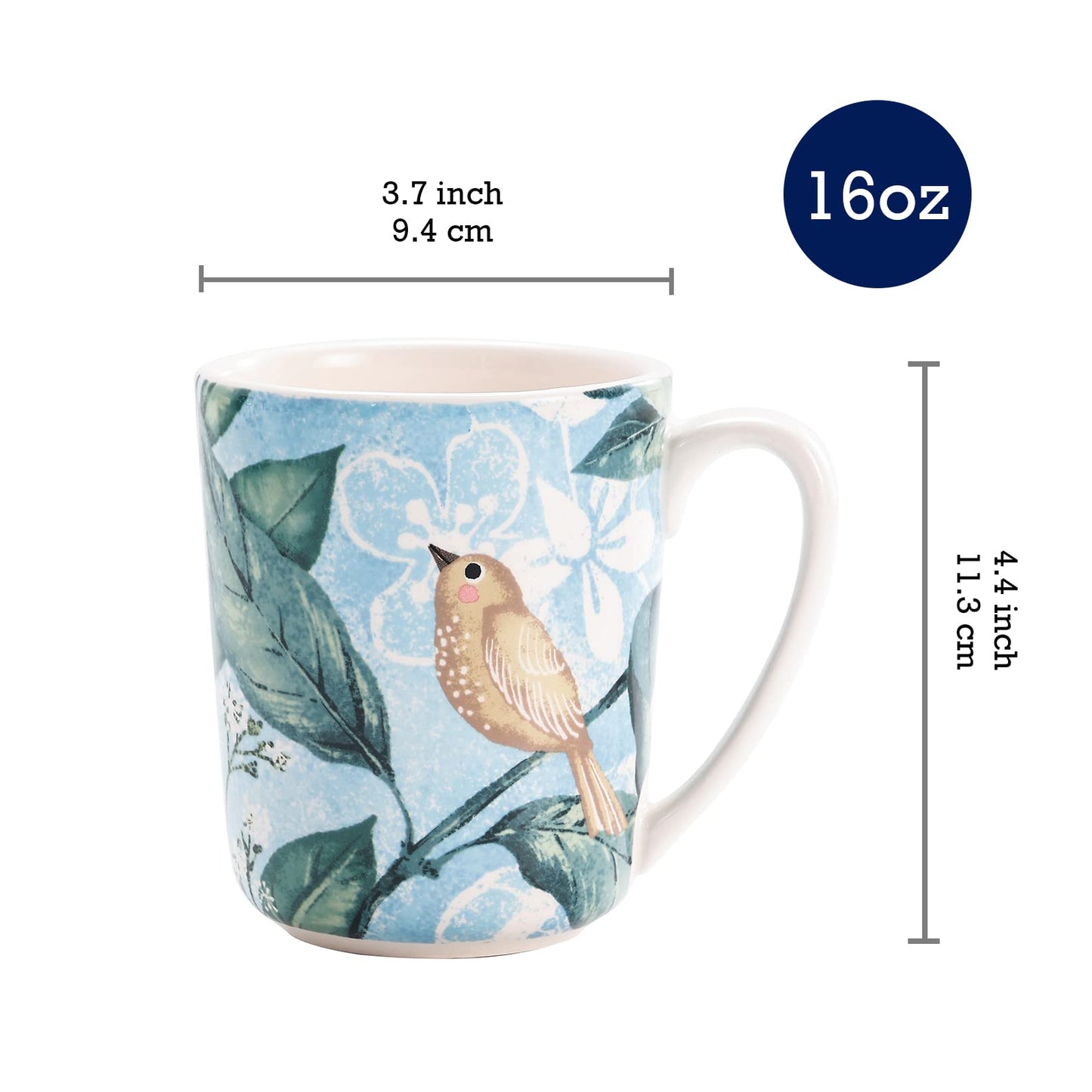 Bico Bird Mugs Set, Set of 4, Ceramic