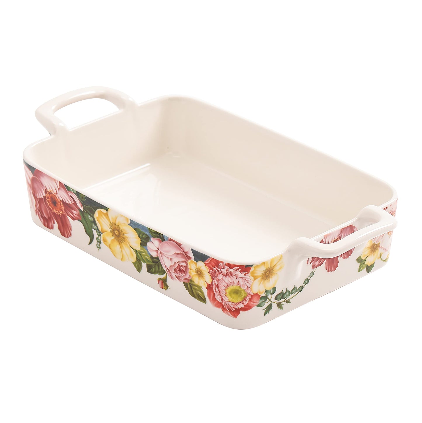 Bico Peony Haven Stoneware Baking Dish Set, Non-stick Lasagna Pan, Large Rectangular Baking Pan, Casserole Dish, Microwave, Dishwasher and Oven Safe