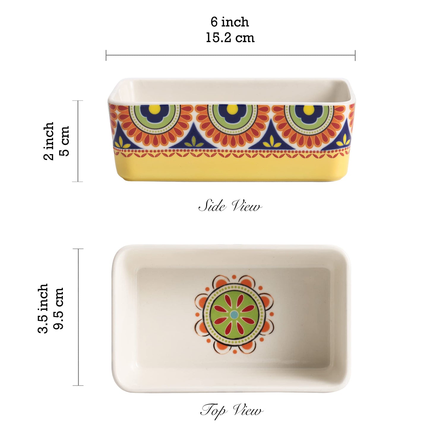 Bico Tunisian Stoneware Cassrole Dish Set, Set of 2, Lasagna Pan, Rectangular Baking Pan, Small Baking Dish, Microwave, Dishwasher and Oven Safe