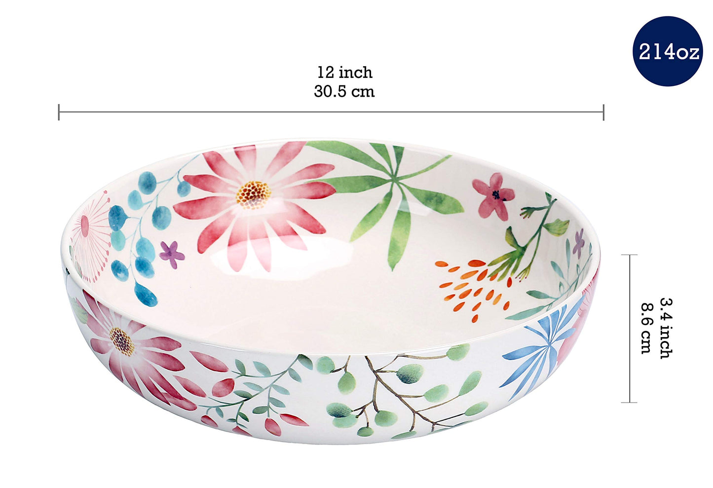 Bico Pattern Pasta Bowls Set, Set of 5, Ceramic, 1 unit 214oz, 4 units 35oz