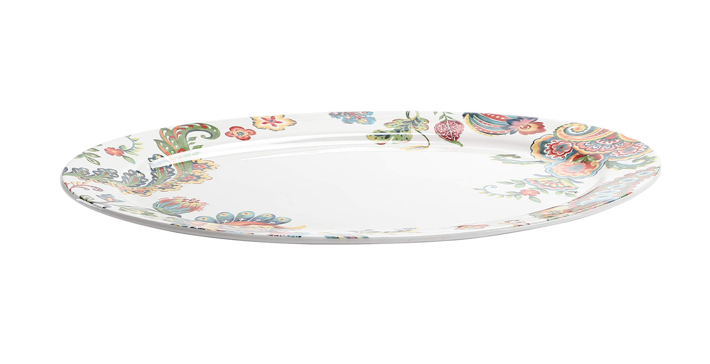 Bico Protea Cynaroides Ceramic 16 inch Oval Platter, Microwave & Dishwasher Safe