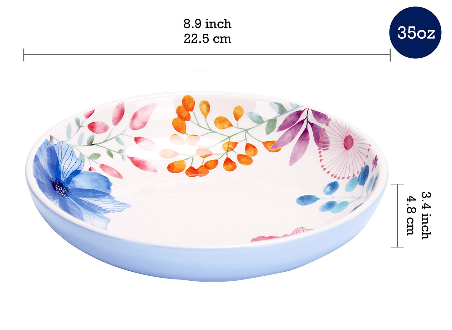 Bico Pattern Pasta Bowls Set, Set of 5, Ceramic, 1 unit 214oz, 4 units 35oz