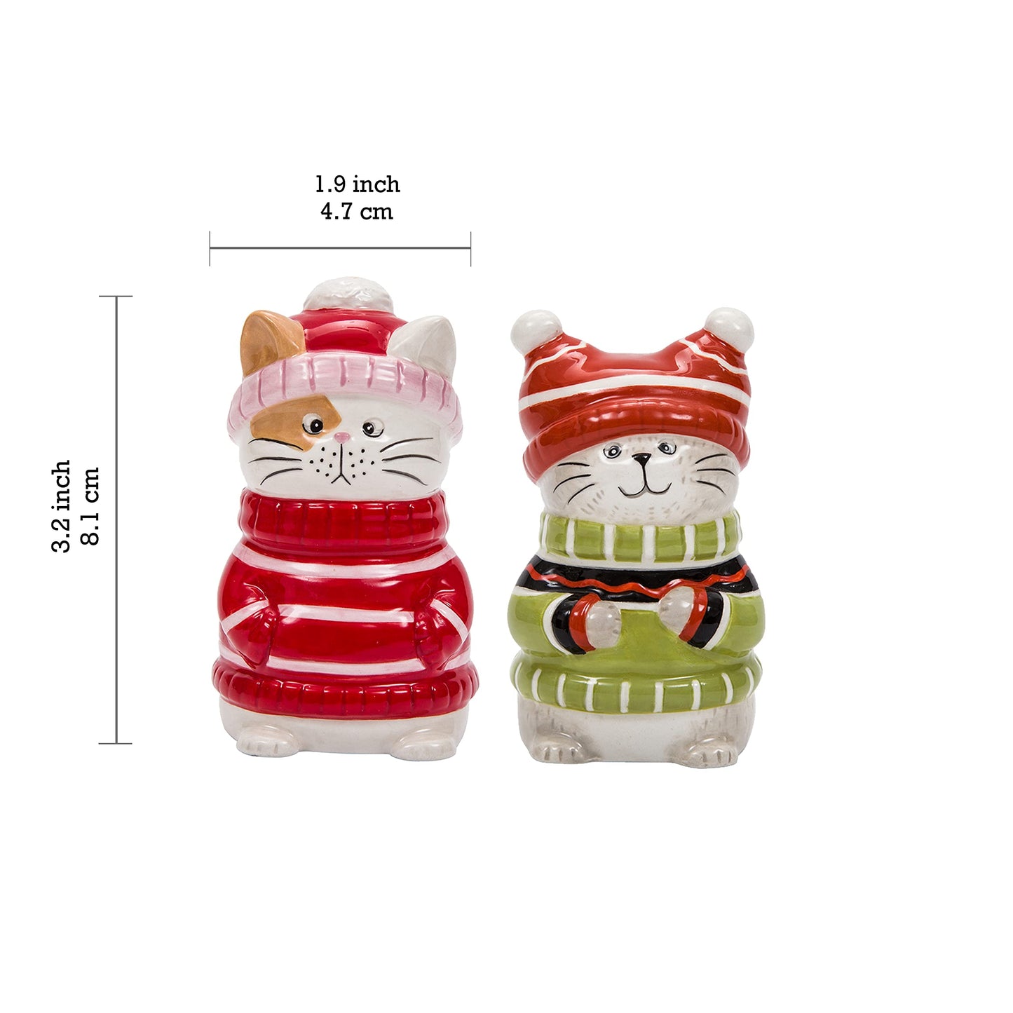 Bico Knitted Kitten Salt & Pepper Shaker Set, Dishwasher Safe