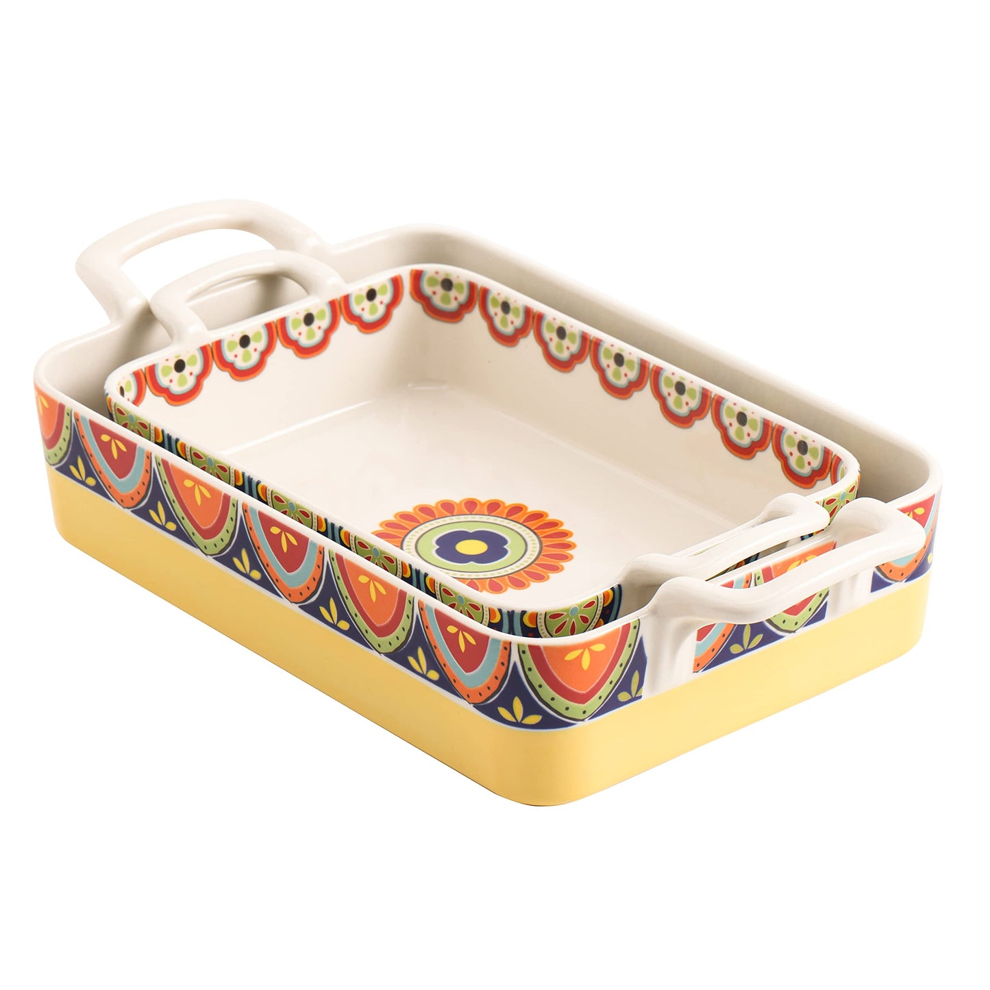 Bico Tunisian Stoneware Baking Dish Set, Non-stick Lasagna Pan, Large Rectangular Baking Pan, Casserole Dish, Microwave, Dishwasher and Oven Safe