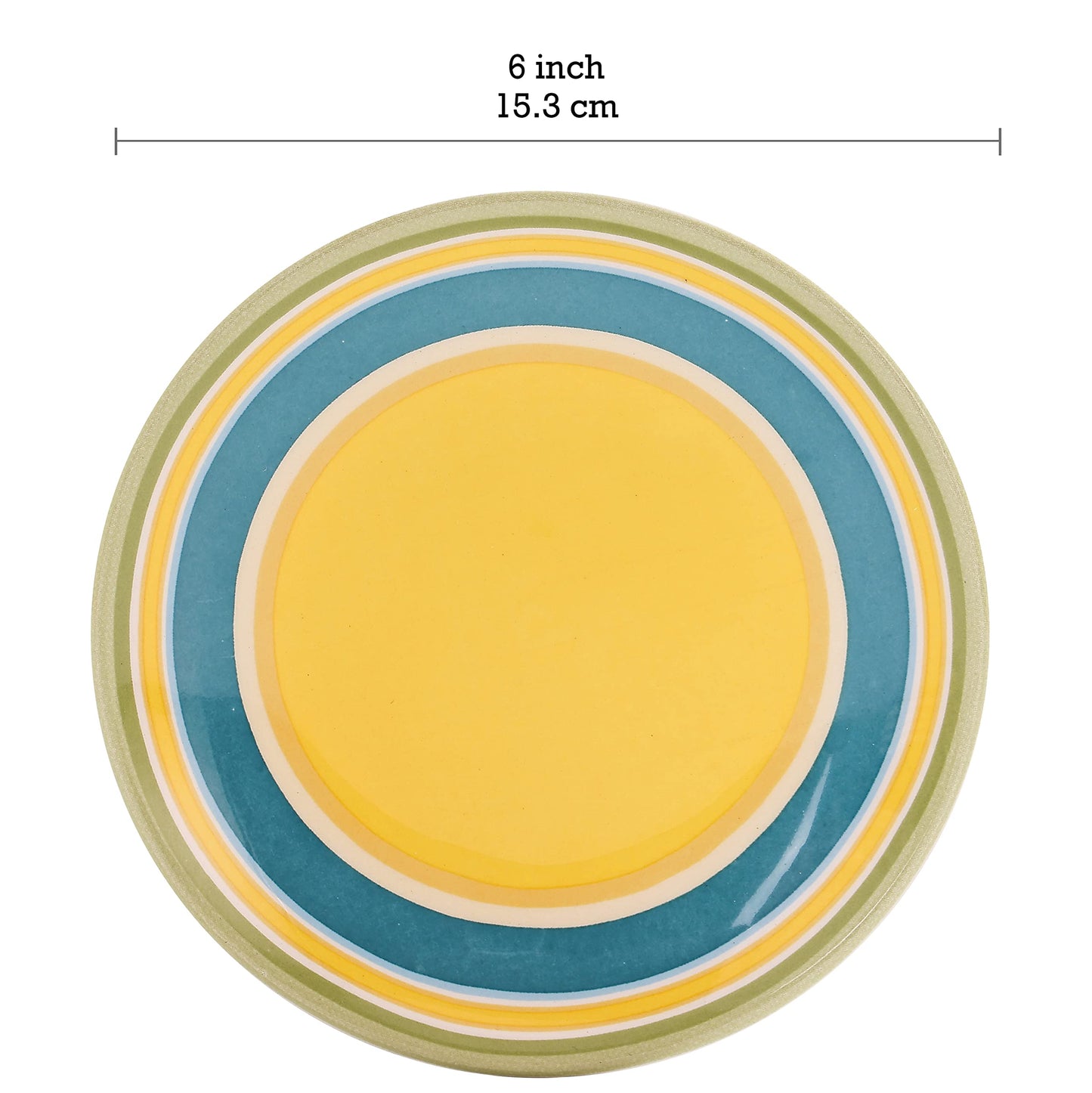 Bico Pattern 6 inch Ceramic Plain Appetizer Plate, Set of 6, for Salad, Appetizer, Snacks, Microwave & Dishwasher Safe