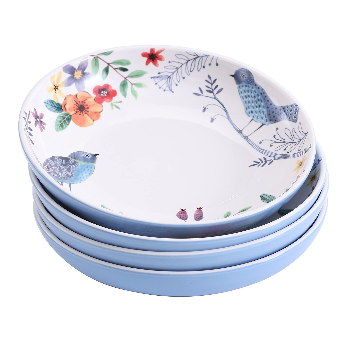 Bico Flower Dinner Bowls Set, Set of 4, Ceramic, 35oz