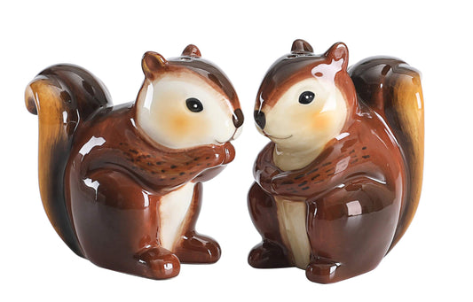 Bico Squirrel Salt & Pepper Shaker Set, Handpainted, Dishwasher Safe