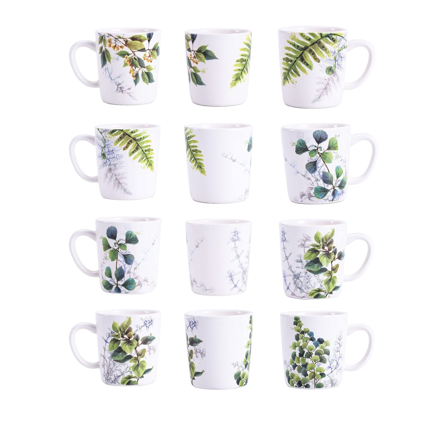 Bico Leaf Mugs Set, Set of 4, Ceramic