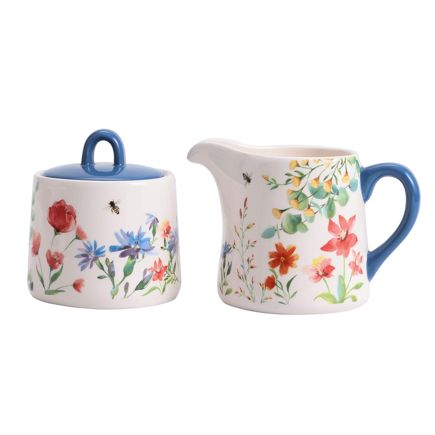 Bico Summer Provence Ceramic Sugar and Cream Set, Dishwasher Safe