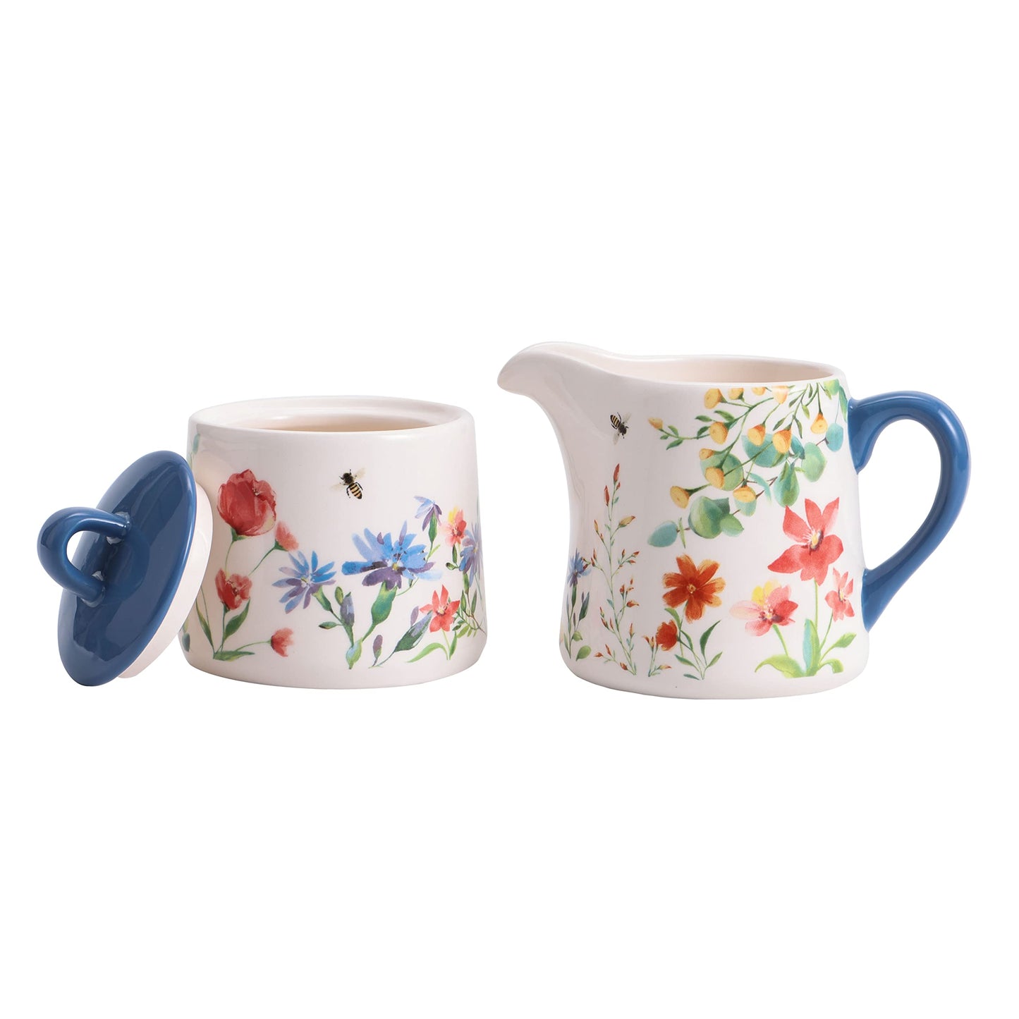 Bico Summer Provence Ceramic Sugar and Cream Set, Dishwasher Safe