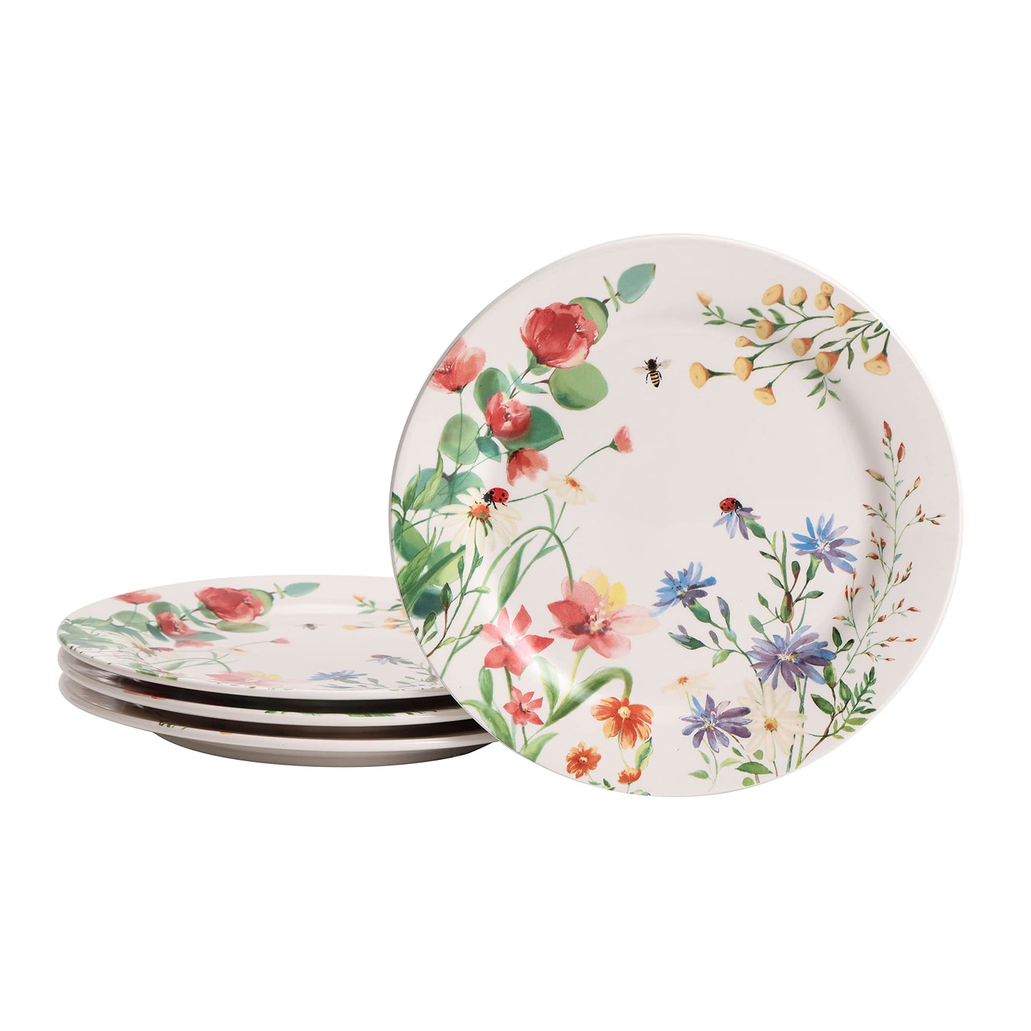 Bico Flower Dinner Plates Set, Set of 4, Ceramic, 11 inch