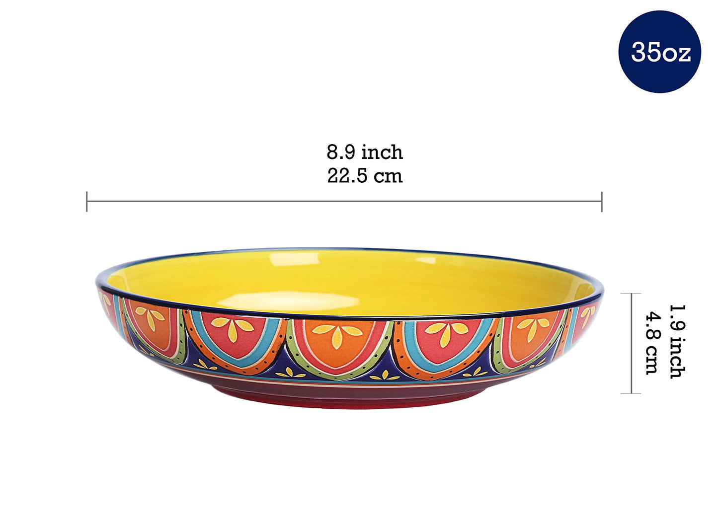 Bico Pattern Dinner Bowls Set, Set of 4, Ceramic, 35oz