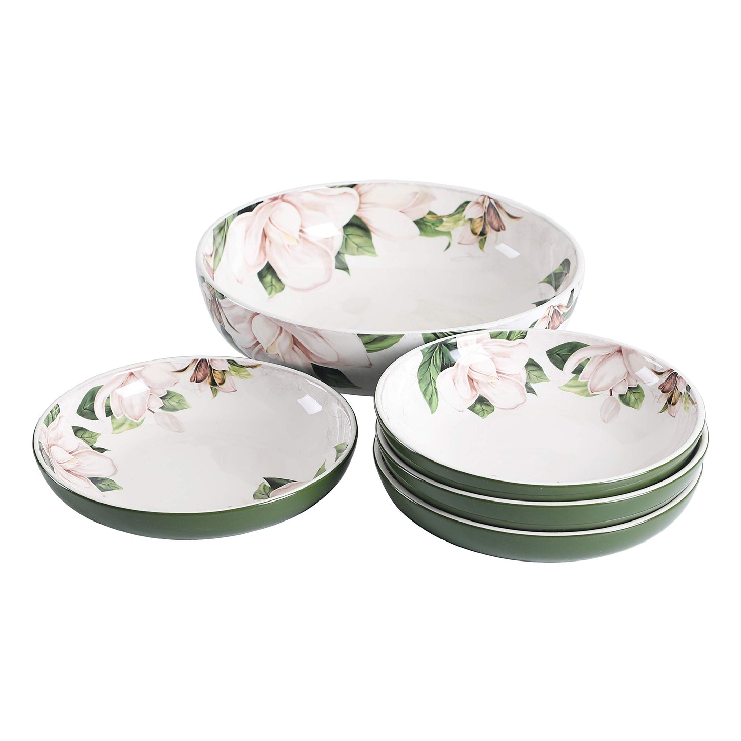 Bico Pattern Pasta Bowls Set, Set of 5, Ceramic, 1 unit 214oz, 4 units 35oz