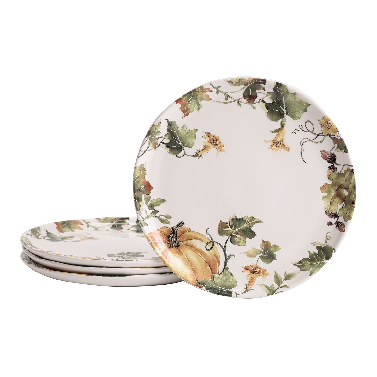 Bico Woodland Critters 11 inch Dinner Plates, Set of 4, for Pasta, Salad, Maincourse, Microwave & Dishwasher Safe