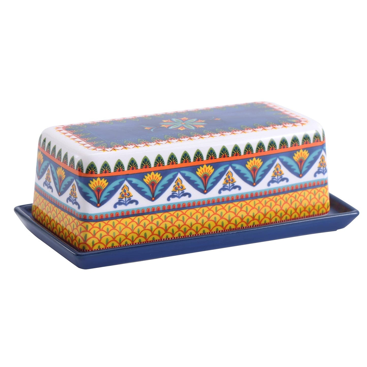 Bico Havana Ceramic Butter Dish with Lid, Butter Keeper for Counter, Kitchen, Dishwasher Safe