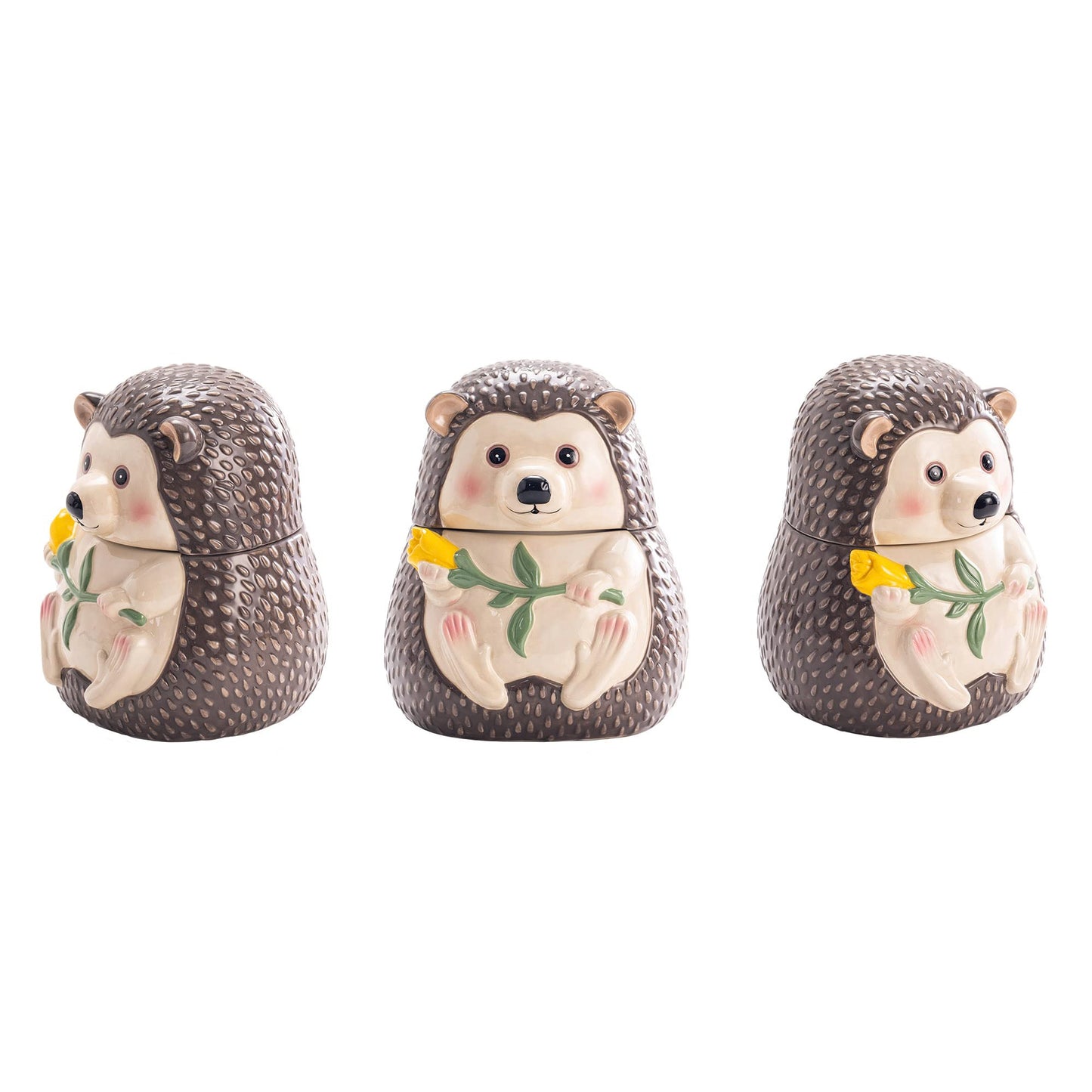 Bico Hedgehog 9.6 inch Air Tight Ceramic Cookie Jar, Dishwasher Safe