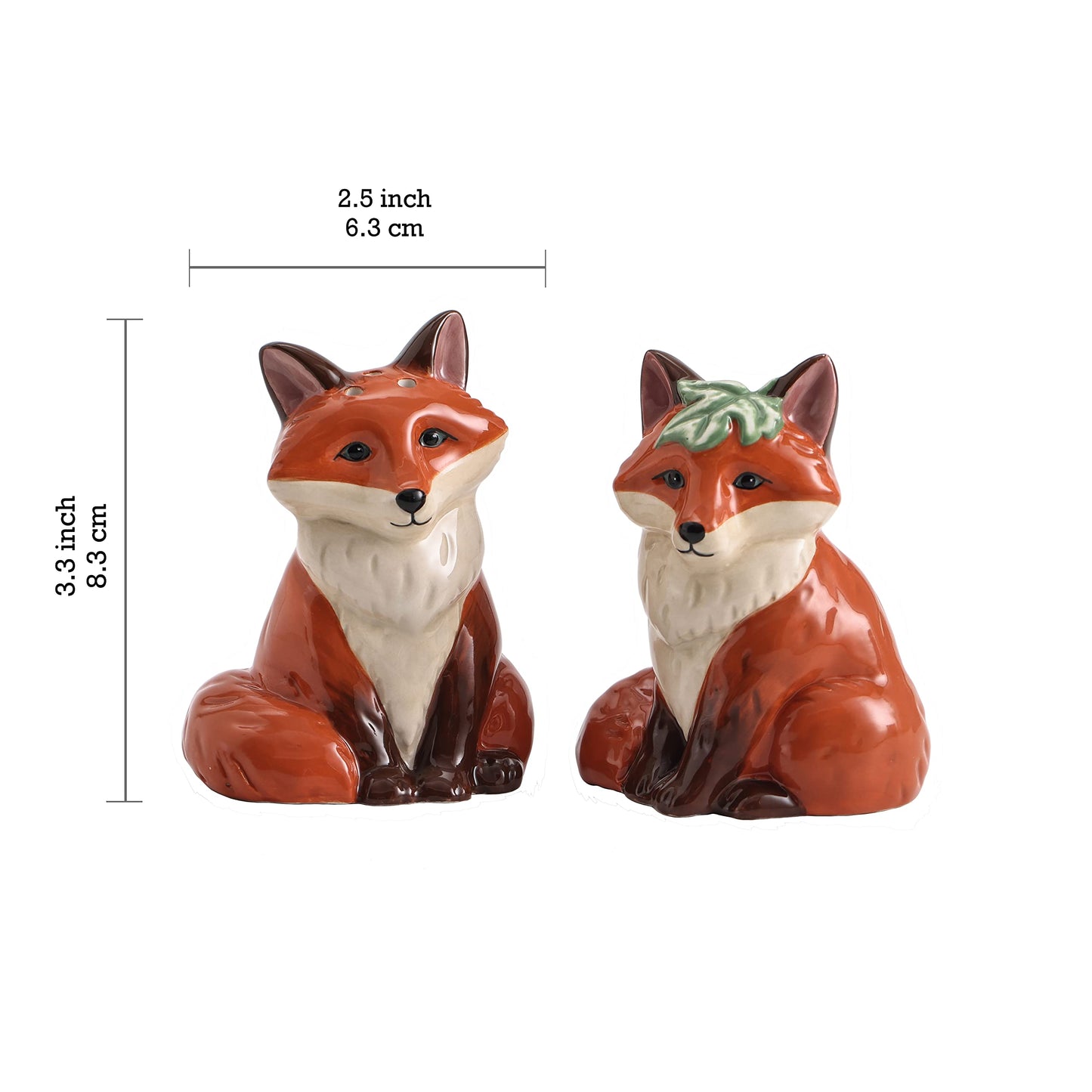 Bico Fox Salt & Pepper Shaker Set, Dishwasher Safe