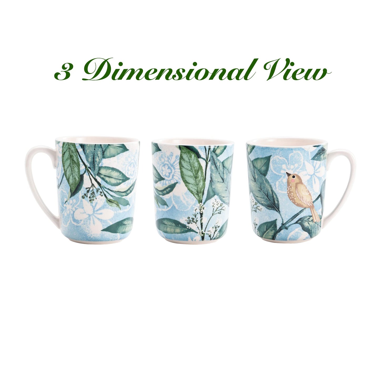 Bico Bird Mugs Set, Set of 4, Ceramic