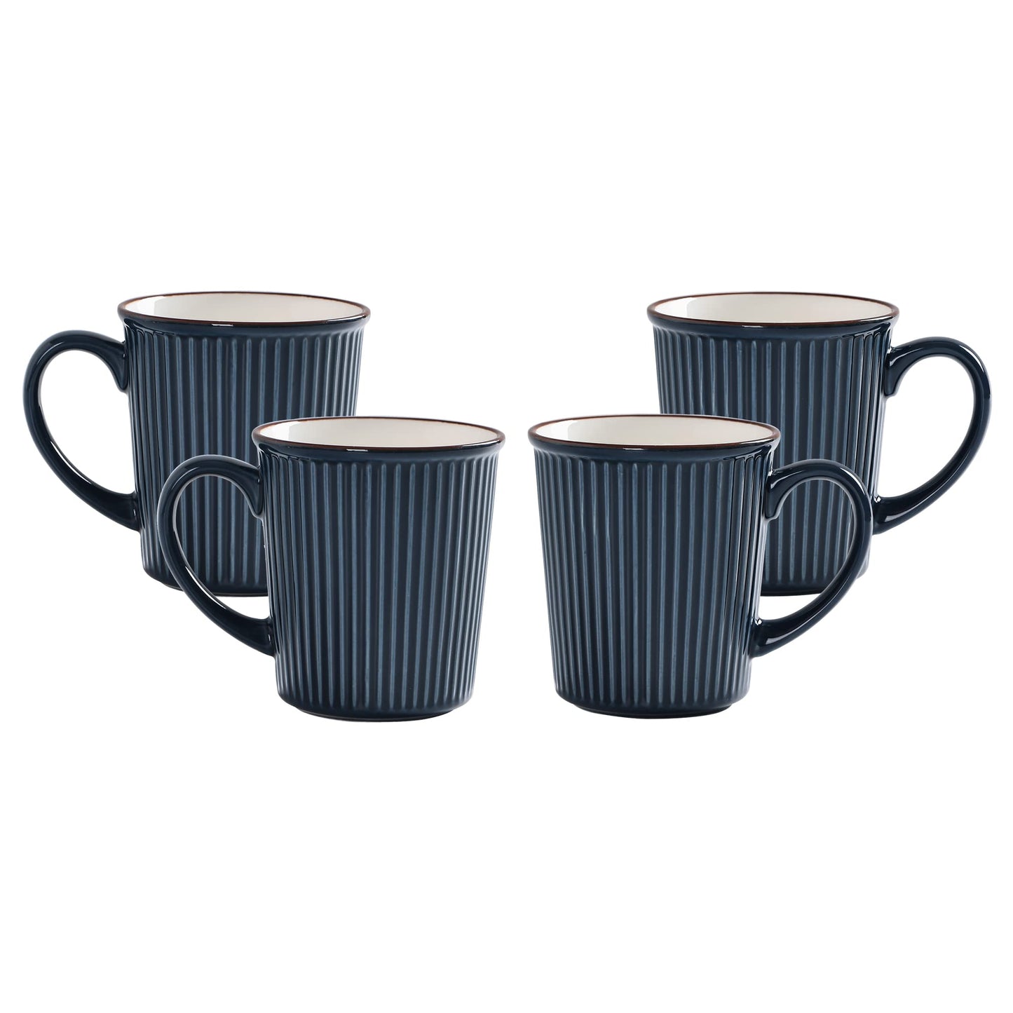 Bico Helios Ceramic Mugs, 15oz, Set of 4, for Coffee, Tea, Drinks, Microwave & Dishwasher Safe